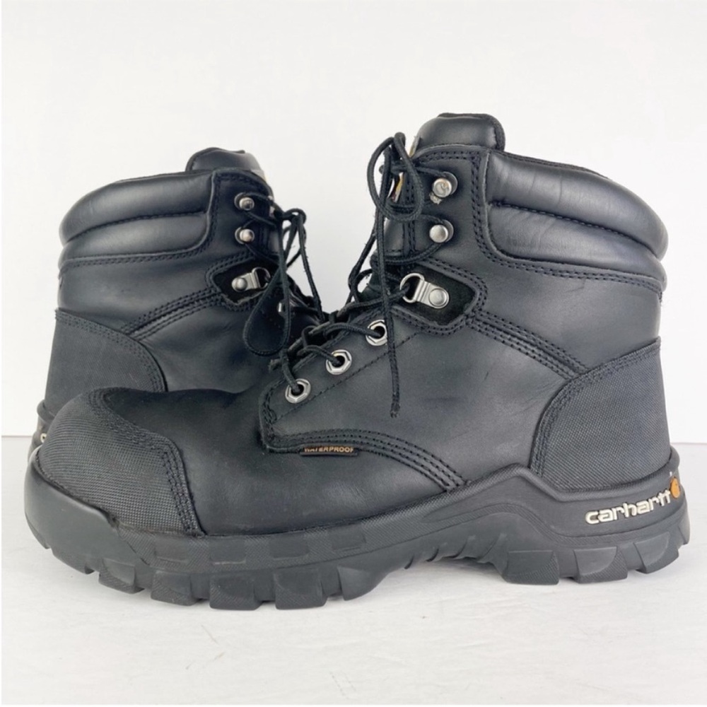 Carhartt Rugged 6" Flex Black Leather Waterproof Comp Toe ASTM Safety Work Boot